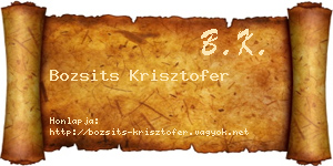 Bozsits Krisztofer névjegykártya