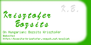 krisztofer bozsits business card